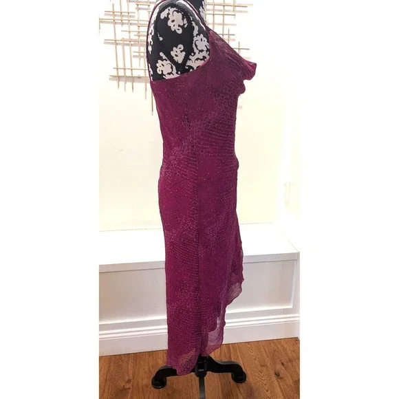 Y2K City Triangles Purple Sleeveless Burnout‎ Mesh Dress Dark Fairy Whimsigoth - Picture 3 of 8